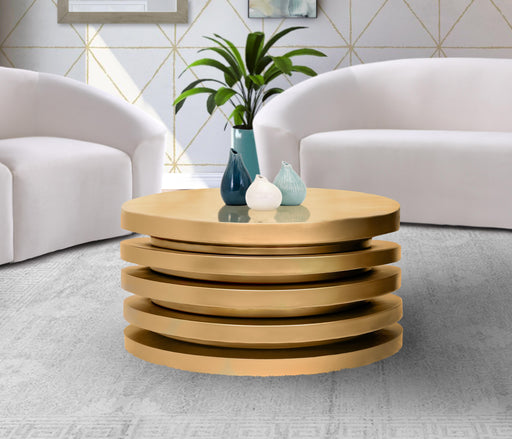 Levels Brushed Gold Coffee Table - Furniture Stars (Chicago, IL)