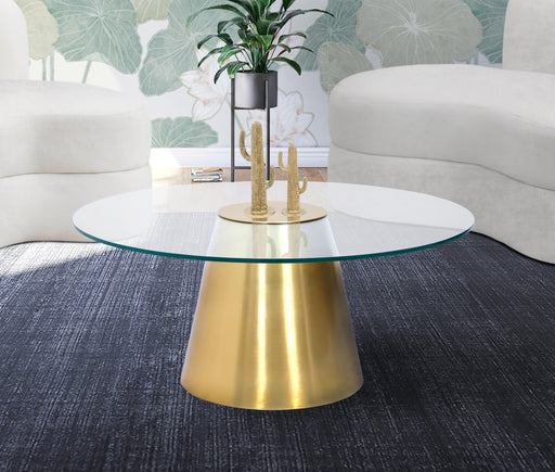Glassimo Brushed Gold Coffee Table - Furniture Stars (Chicago, IL)