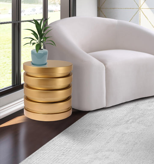 Levels Brushed Gold End Table - Furniture Stars (Chicago, IL)