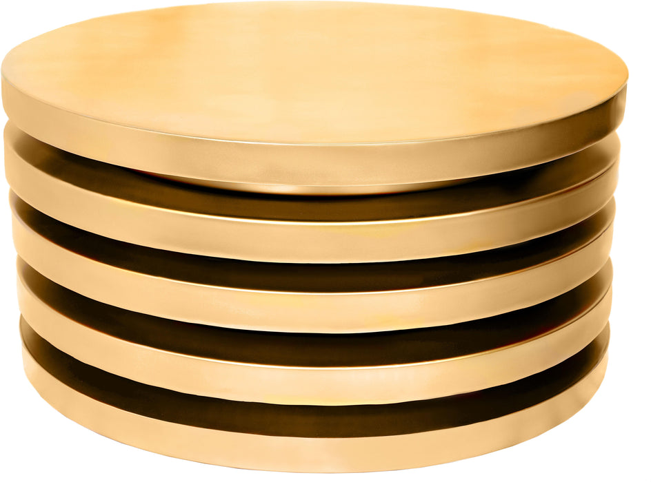 Levels Brushed Gold Coffee Table - Furniture Stars (Chicago, IL)
