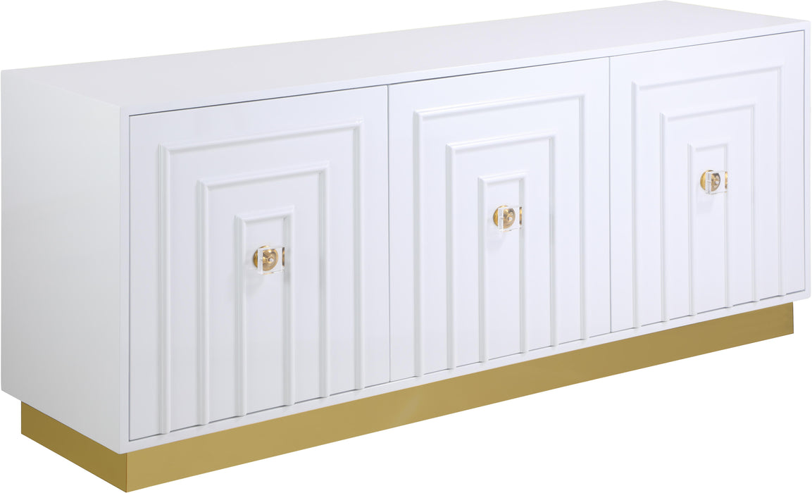 Cosmopolitan White Lacquer Sideboard/Buffet - Furniture Stars (Chicago, IL)