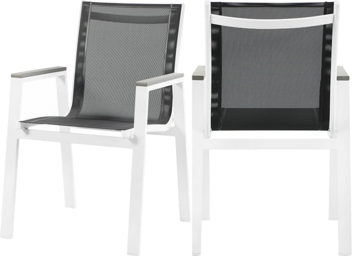 Nizuc Black Mesh Waterproof Fabric Outdoor Patio Aluminum Mesh Dining Arm Chair - Furniture Stars (Chicago, IL)
