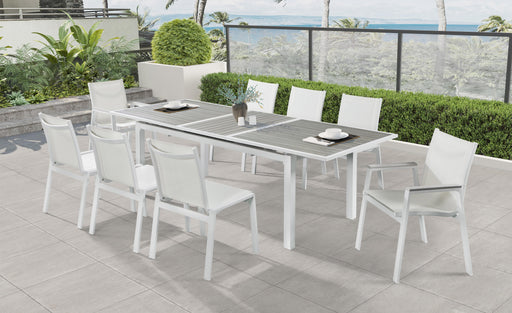 Nizuc Grey manufactured wood Outdoor Patio Extendable Aluminum Dining Table - Furniture Stars (Chicago, IL)