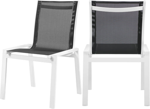 Nizuc Black Mesh Waterproof Fabric Outdoor Patio Aluminum Mesh Dining Chair - Furniture Stars (Chicago, IL)
