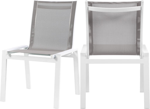 Nizuc Grey Mesh Waterproof Fabric Outdoor Patio Aluminum Mesh Dining Chair - Furniture Stars (Chicago, IL)