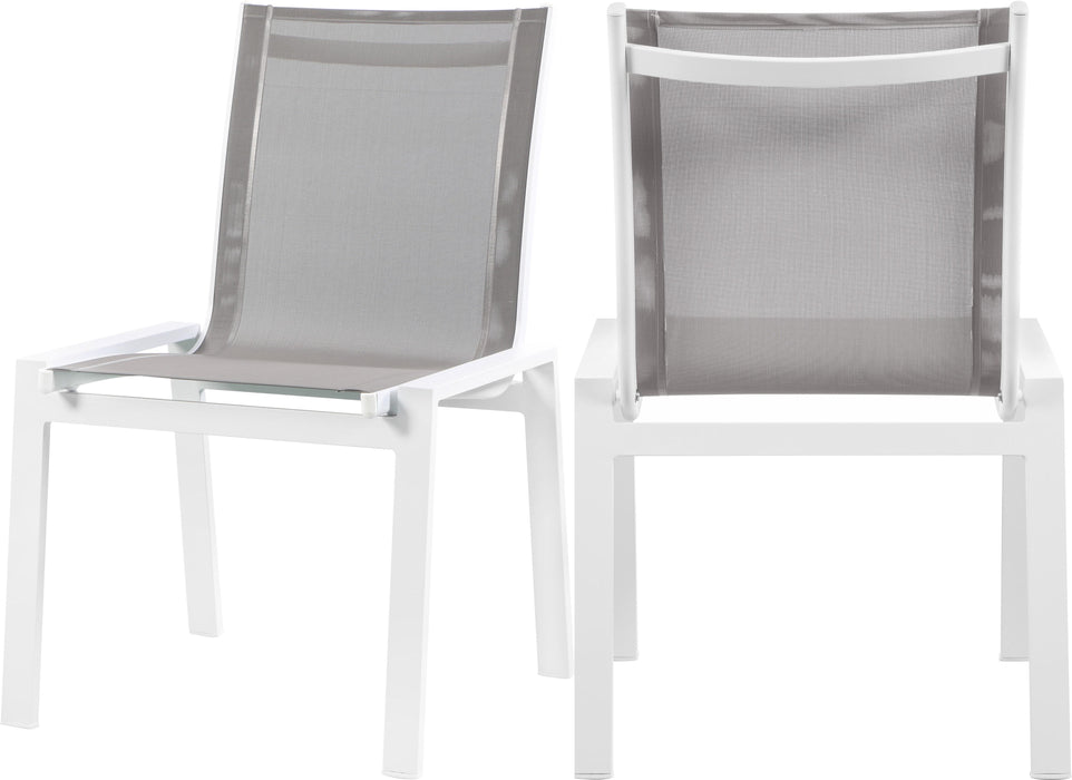 Nizuc Grey Mesh Waterproof Fabric Outdoor Patio Aluminum Mesh Dining Chair - Furniture Stars (Chicago, IL)