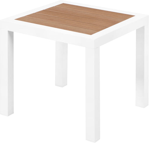 Nizuc Brown manufactured wood Outdoor Patio Aluminum End Table - Furniture Stars (Chicago, IL)