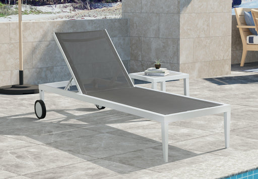 Nizuc Grey Mesh Waterproof Fabric Outdoor Patio Aluminum Mesh Chaise Lounge Chair - Furniture Stars (Chicago, IL)