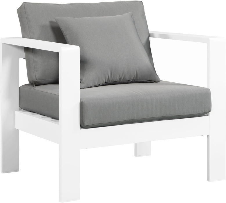 Nizuc Grey Waterproof Fabric Outdoor Patio Aluminum Arm Chair - Furniture Stars (Chicago, IL)
