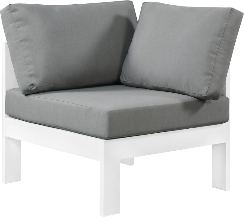 Nizuc Grey Waterproof Fabric Outdoor Patio Aluminum Corner Chair - Furniture Stars (Chicago, IL)