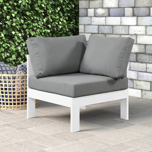 Nizuc Grey Waterproof Fabric Outdoor Patio Aluminum Corner Chair - Furniture Stars (Chicago, IL)