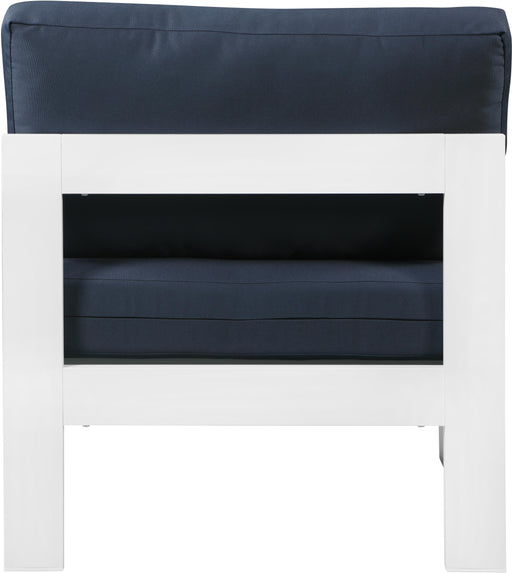 Nizuc Navy Waterproof Fabric Outdoor Patio Aluminum Armless Chair - Furniture Stars (Chicago, IL)