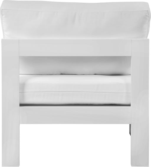 Nizuc White Waterproof Fabric Outdoor Patio Aluminum Armless Chair - Furniture Stars (Chicago, IL)