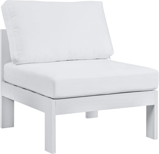 Nizuc White Waterproof Fabric Outdoor Patio Aluminum Armless Chair - Furniture Stars (Chicago, IL)