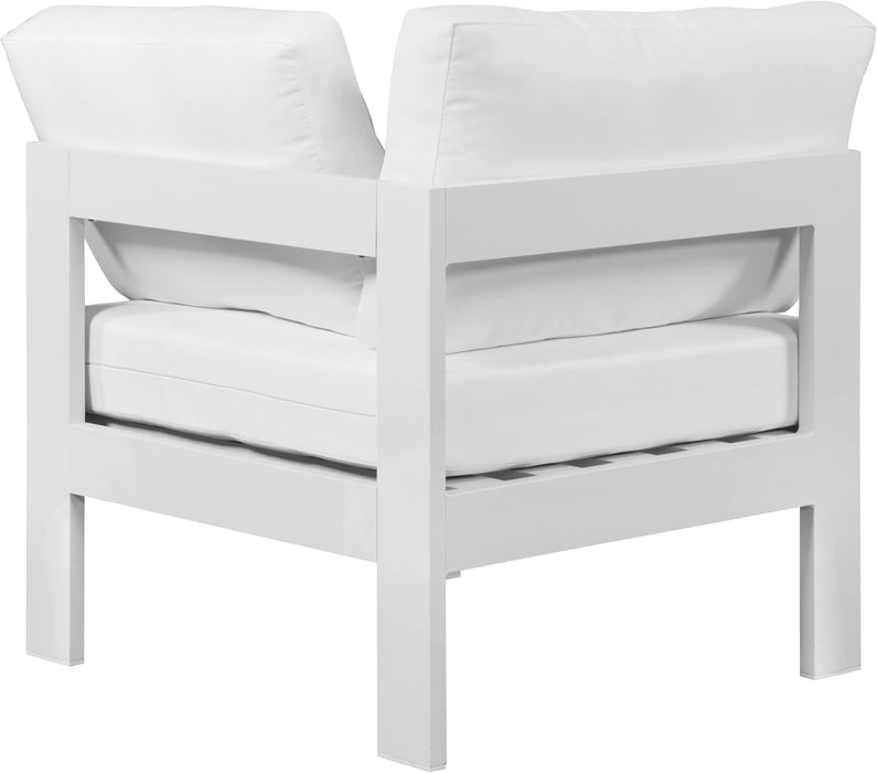 Nizuc White Waterproof Fabric Outdoor Patio Aluminum Corner Chair - Furniture Stars (Chicago, IL)