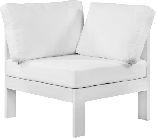 Nizuc White Waterproof Fabric Outdoor Patio Aluminum Corner Chair - Furniture Stars (Chicago, IL)