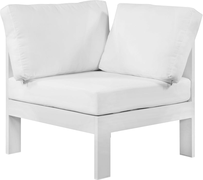 Nizuc White Waterproof Fabric Outdoor Patio Aluminum Corner Chair - Furniture Stars (Chicago, IL)