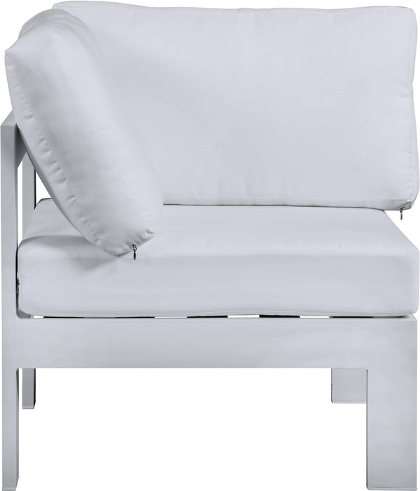 Nizuc White Waterproof Fabric Outdoor Patio Aluminum Corner Chair - Furniture Stars (Chicago, IL)