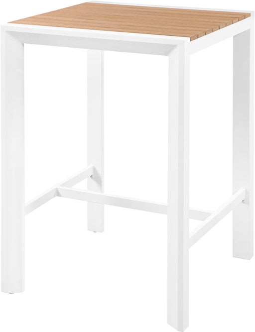 Nizuc Brown manufactured wood Outdoor Patio Aluminum Square Bar Table - Furniture Stars (Chicago, IL)