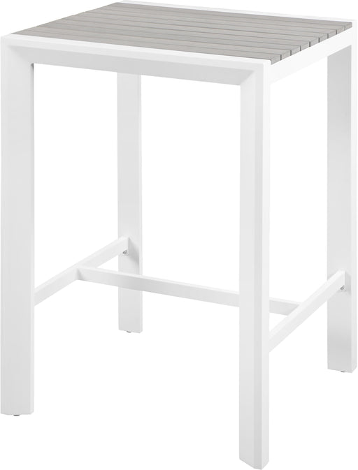 Nizuc Grey manufactured wood Outdoor Patio Aluminum Square Bar Table - Furniture Stars (Chicago, IL)