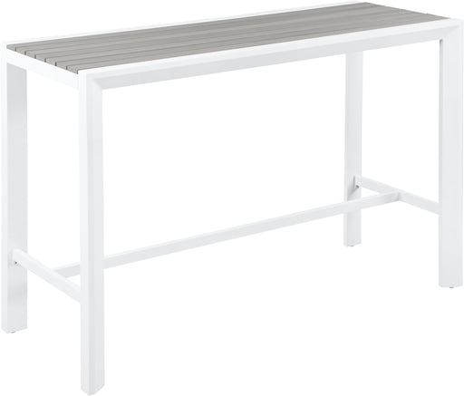 Nizuc Grey manufactured wood Outdoor Patio Aluminum Rectangle Bar Table - Furniture Stars (Chicago, IL)