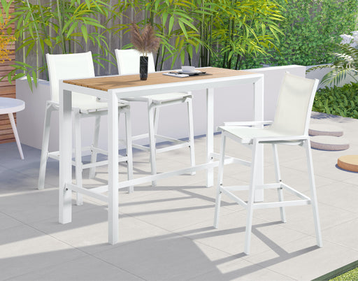 Nizuc Brown manufactured wood Outdoor Patio Aluminum Rectangle Bar Table - Furniture Stars (Chicago, IL)