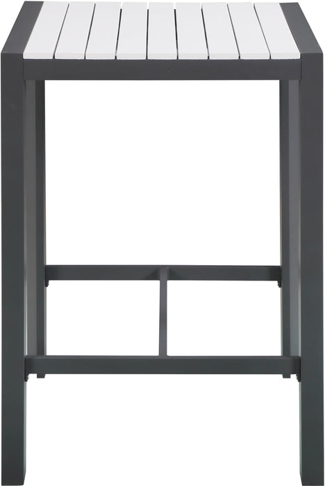Nizuc White manufactured wood Outdoor Patio Aluminum Square Bar Table - Furniture Stars (Chicago, IL)