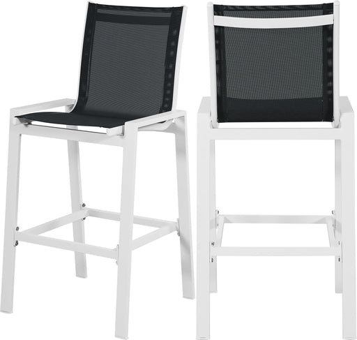 Nizuc Black Mesh Waterproof Fabric Outdoor Patio Aluminum Mesh Barstool - Furniture Stars (Chicago, IL)