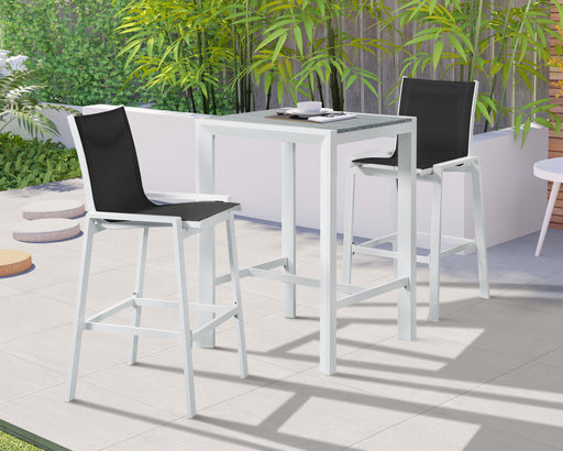 Nizuc Black Mesh Waterproof Fabric Outdoor Patio Aluminum Mesh Barstool - Furniture Stars (Chicago, IL)