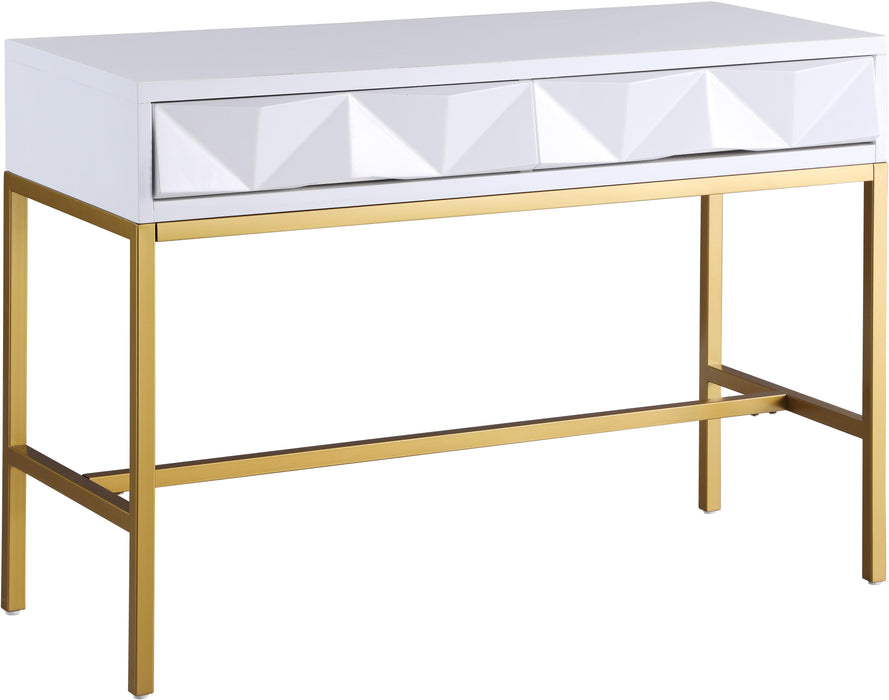 Pandora White Laquer with Gold Console Table - Furniture Stars (Chicago, IL)