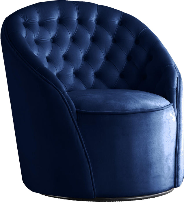 Alessio Navy Velvet Accent Chair - Furniture Stars (Chicago, IL)
