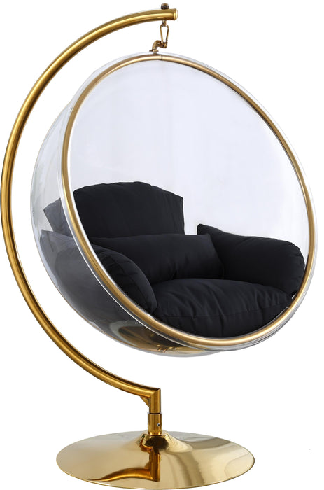 Luna Black Fabric Acrylic Swing Bubble Accent Chair (2 Boxes) - Furniture Stars (Chicago, IL)