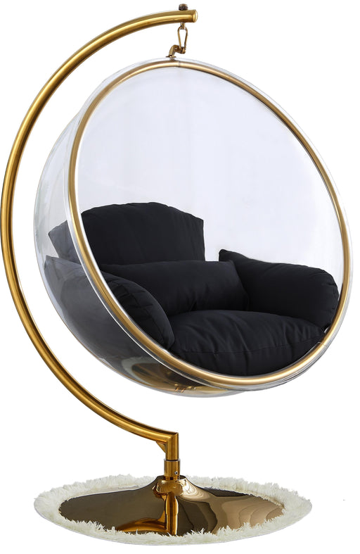 Luna Black Fabric Acrylic Swing Bubble Accent Chair (2 Boxes) - Furniture Stars (Chicago, IL)