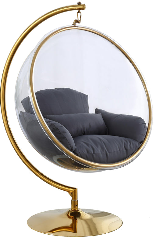 Luna Grey Fabric Acrylic Swing Bubble Accent Chair (2 Boxes) - Furniture Stars (Chicago, IL)