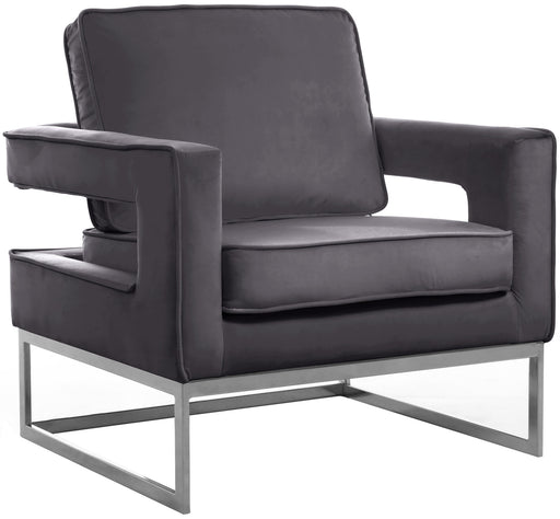 Noah Grey Velvet Accent Chair - Furniture Stars (Chicago, IL)