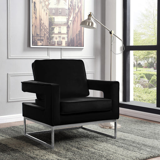 Noah Black Velvet Accent Chair - Furniture Stars (Chicago, IL)