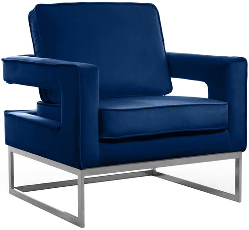 Noah Navy Velvet Accent Chair - Furniture Stars (Chicago, IL)