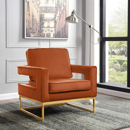 Noah Cognac Velvet Accent Chair - Furniture Stars (Chicago, IL)