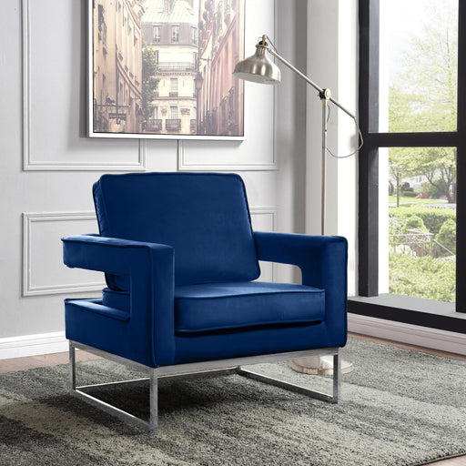 Noah Navy Velvet Accent Chair - Furniture Stars (Chicago, IL)