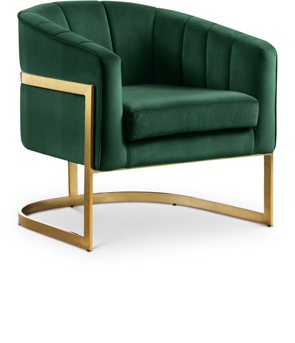 Carter Green Velvet Accent Chair - Furniture Stars (Chicago, IL)