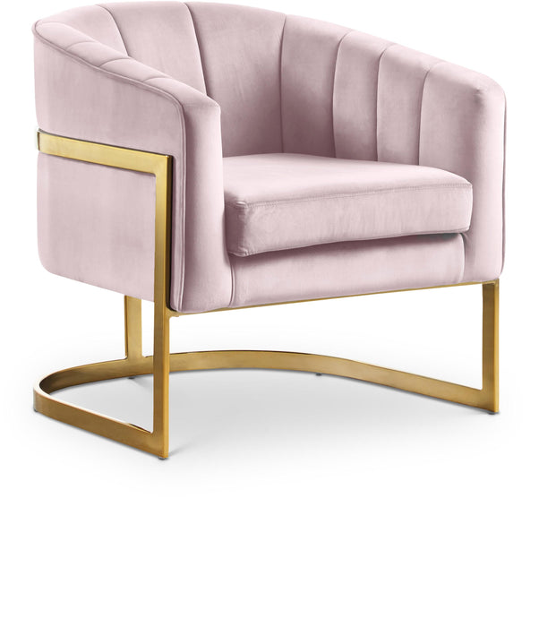 Carter Pink Velvet Accent Chair - Furniture Stars (Chicago, IL)