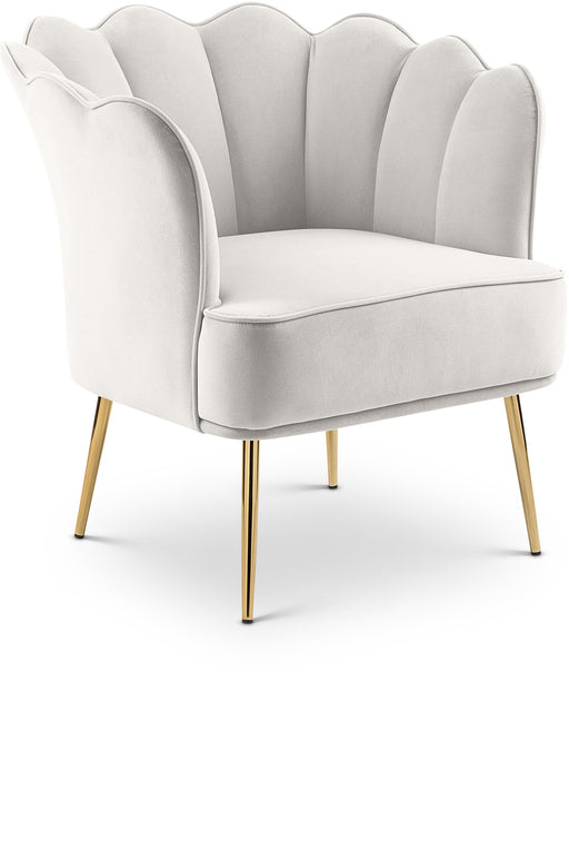 Jester Cream Velvet Accent Chair - Furniture Stars (Chicago, IL)