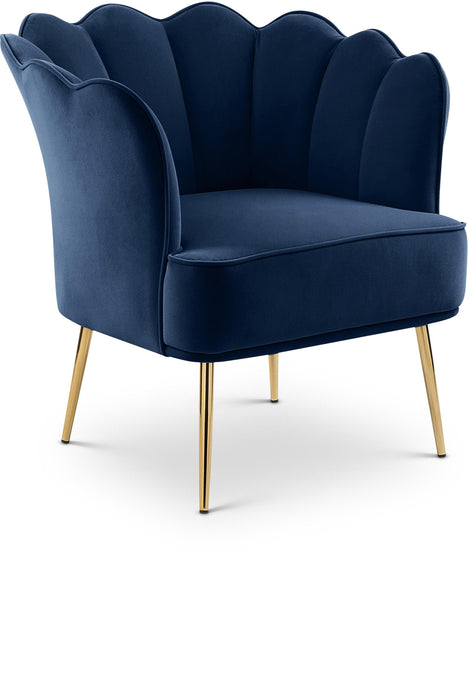 Jester Navy Velvet Accent Chair - Furniture Stars (Chicago, IL)