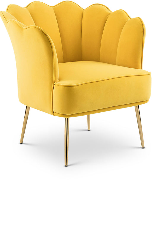 Jester Yellow Velvet Accent Chair - Furniture Stars (Chicago, IL)
