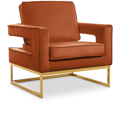 Noah Cognac Velvet Accent Chair - Furniture Stars (Chicago, IL)