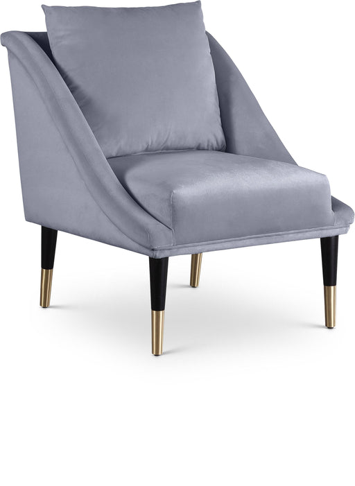 Elegante Grey Velvet Accent Chair - Furniture Stars (Chicago, IL)