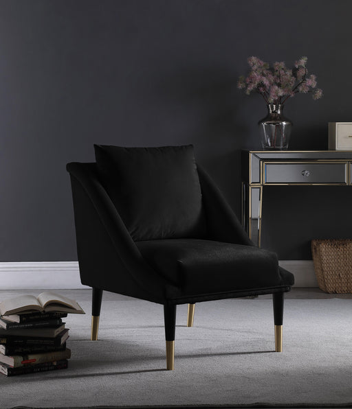 Elegante Black Velvet Accent Chair - Furniture Stars (Chicago, IL)