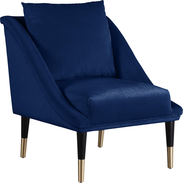 Elegante Navy Velvet Accent Chair - Furniture Stars (Chicago, IL)