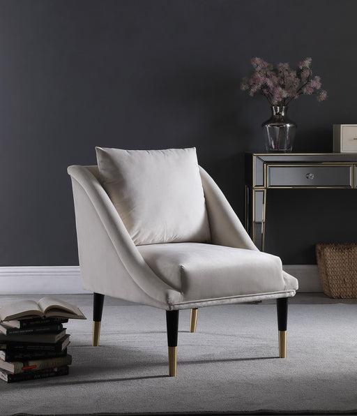 Elegante Cream Velvet Accent Chair - Furniture Stars (Chicago, IL)