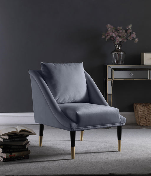 Elegante Grey Velvet Accent Chair - Furniture Stars (Chicago, IL)
